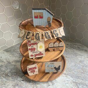 Handmade Save An Egg Tiered Tray Set (Tray Not Included)